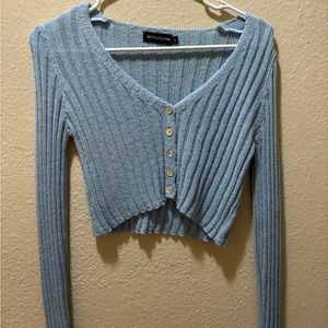 Pretty Little Things Cropped Blue Cardigan Size S!